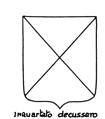 Image of the heraldic term: Inquartato decussato